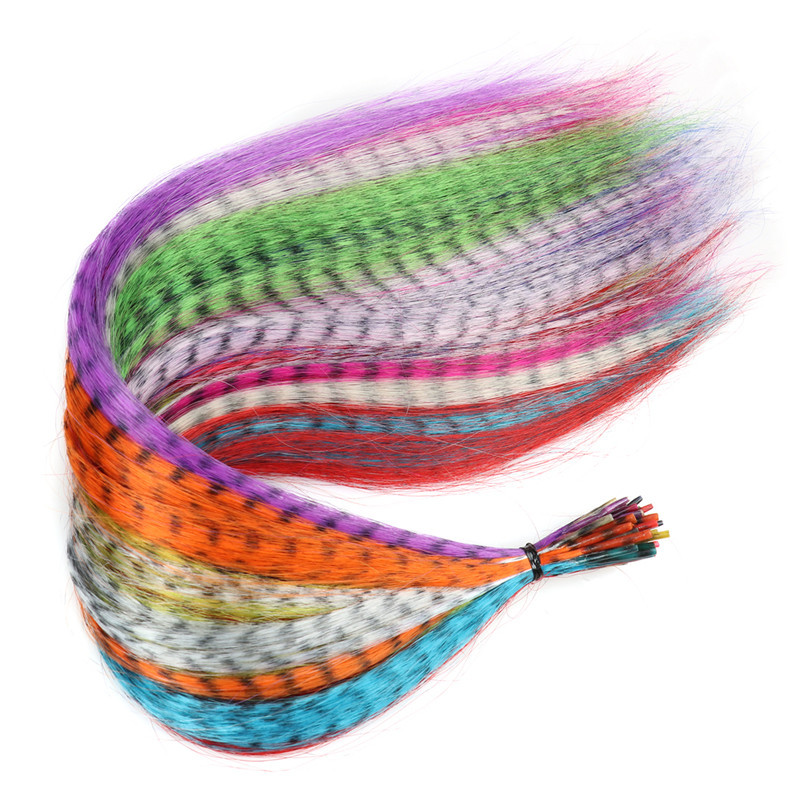 Peluca de extensión de cabello de plumas de seda de alta temperatura de fibra química especial transfronteriza