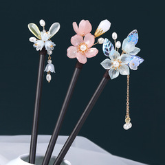 新中式髮簪古風髮飾盤發木簪流蘇步搖簪子木質髮釵女漢服頭飾日常