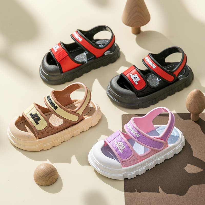 Nuevas sandalias para niños verano niñas niños baño doméstico antideslizante fondo suave sandalias de dibujos animados bebés zapatillas frías