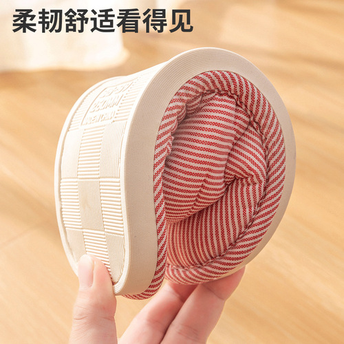Women's Four Seasons Indoor Outdoor Home Slippers  New Anti-Slip Spring and Autumn Cotton Linen Slippers for Couples and Home Use