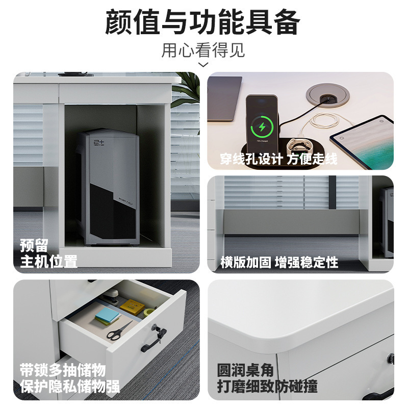 Mesa de escritorio simple moderna mesa de computadora doméstica cajón mesa de oficina silla mesa de escritorio combinada mesa de una sola persona mesa de trabajo