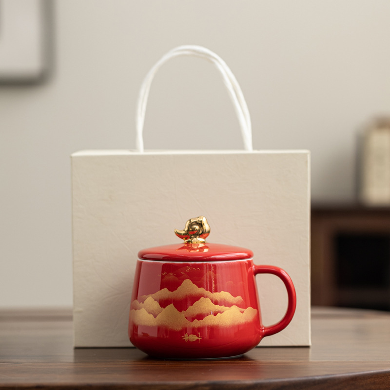 Taza de cerámica Xiangyun de China Taza de agua de paisaje Taza de café Taza de leche LOGO publicidad de regalos de estampado