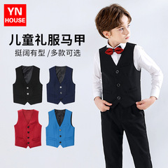 Boys casual suit vest college style children black children's vest class uniform little boy vest solid color suit