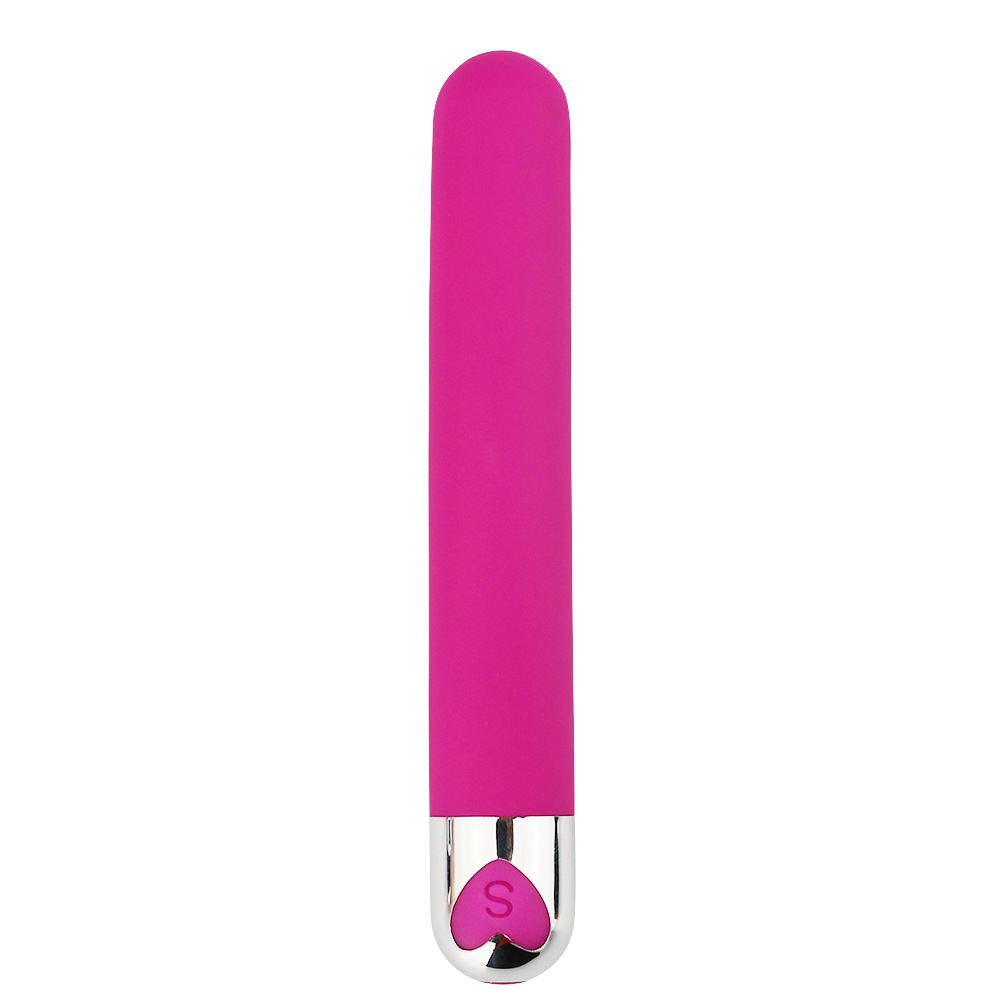 Rechargeable Long Bullet Vibrator with ABS and Silicone Body, Rose Red — detail image 7