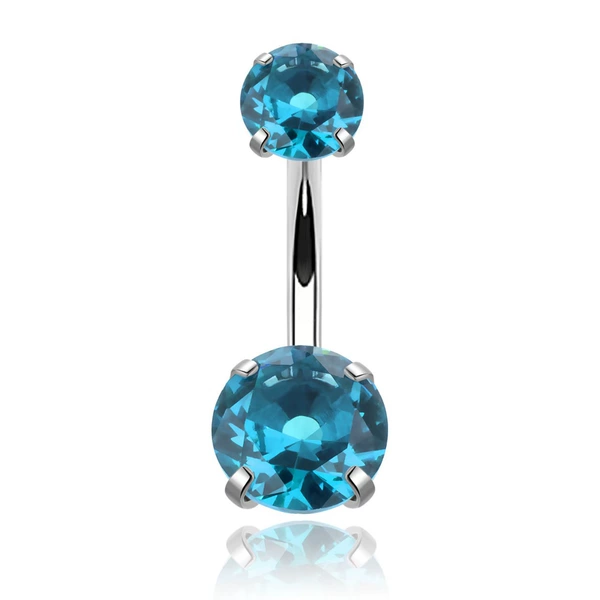 Titanium Alloy Four-Prong Navel Nail - Ocean Blue