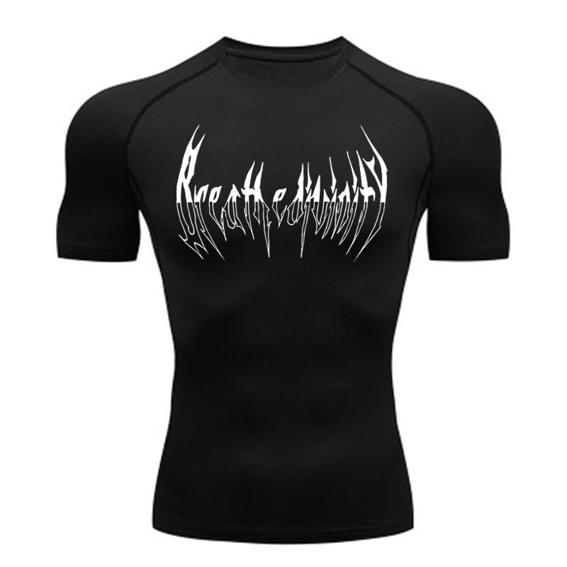 Y2Ktemu Hot Men's T-Shirt Short Sleeve Quick-Drying Tight T-Shirt Shark Quick-Drying Gym Training Tights Sports