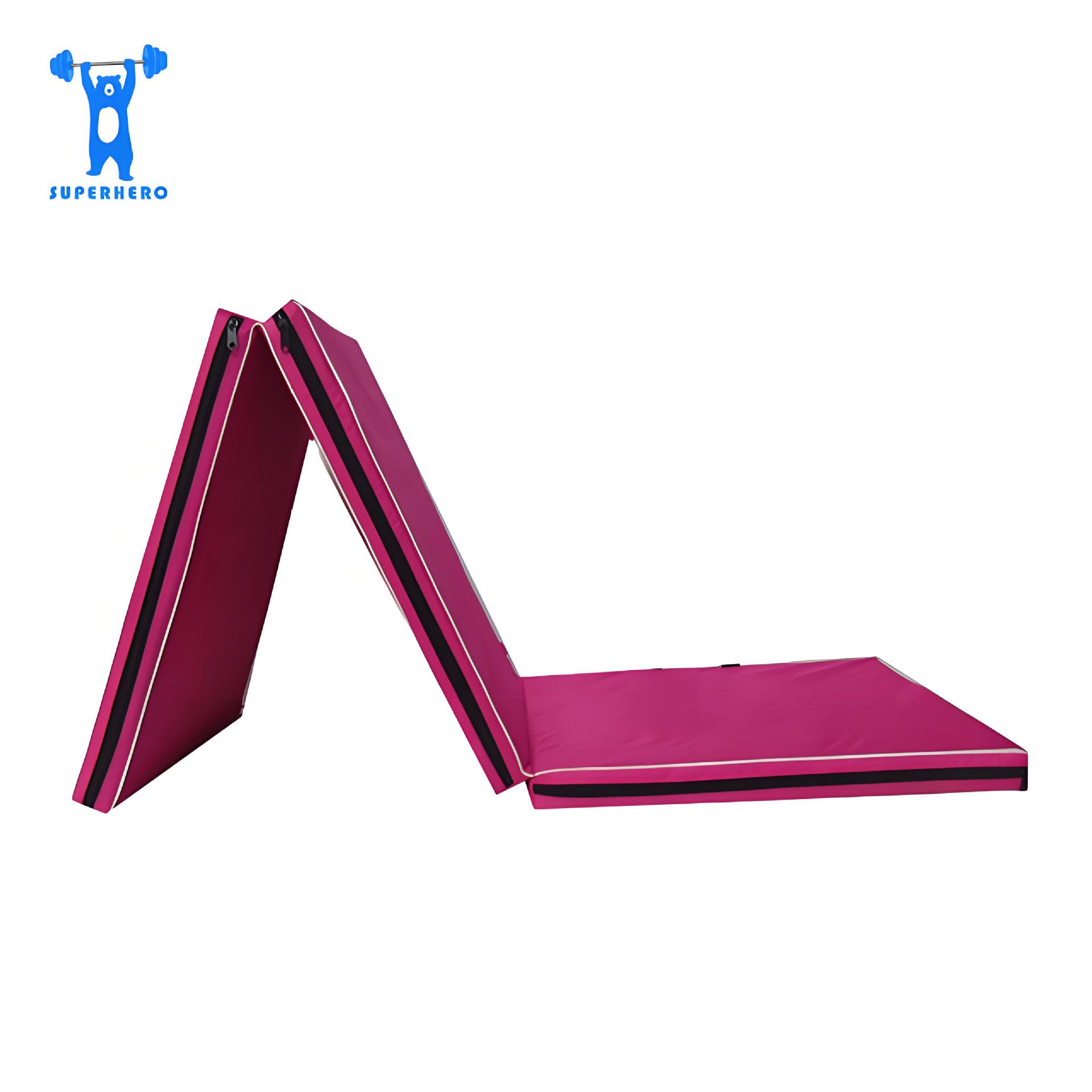Taekwondo Boxing Flip Mat Manufacturers in stock School Training Three Folding Leather Gymnastics Mat Dance Yoga Mat