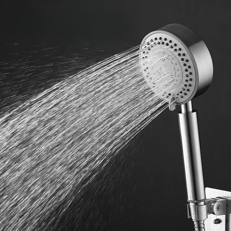 Stainless steel shower head, five-speed adjustable large water shower head, household water-proof shower head 304