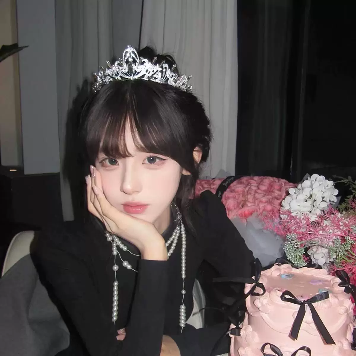 法式巴洛克公主皇冠发箍水钻高级感头箍女孩冠冕生日高端优雅发饰