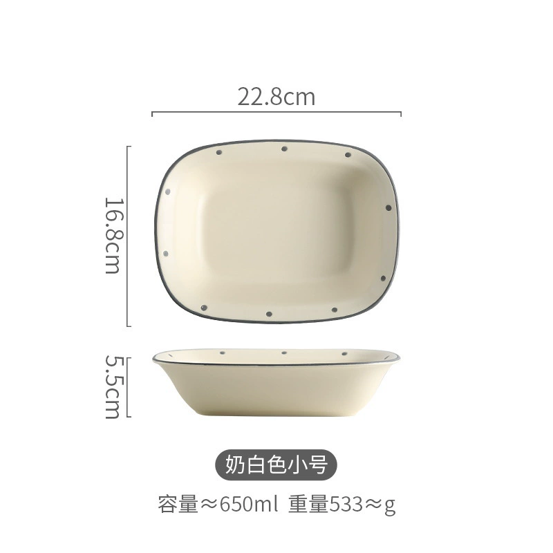 Tableware Ceramic Cream Set, Light Luxury Style — Multi-Size Dinnerware for Home