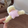 Yellow fuchsia crab pin