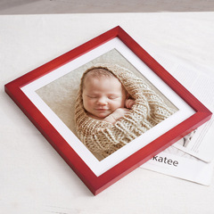 Square solid wood photo frame table wholesale square 20 large size children's art photo gallery mounting frame wall hanging