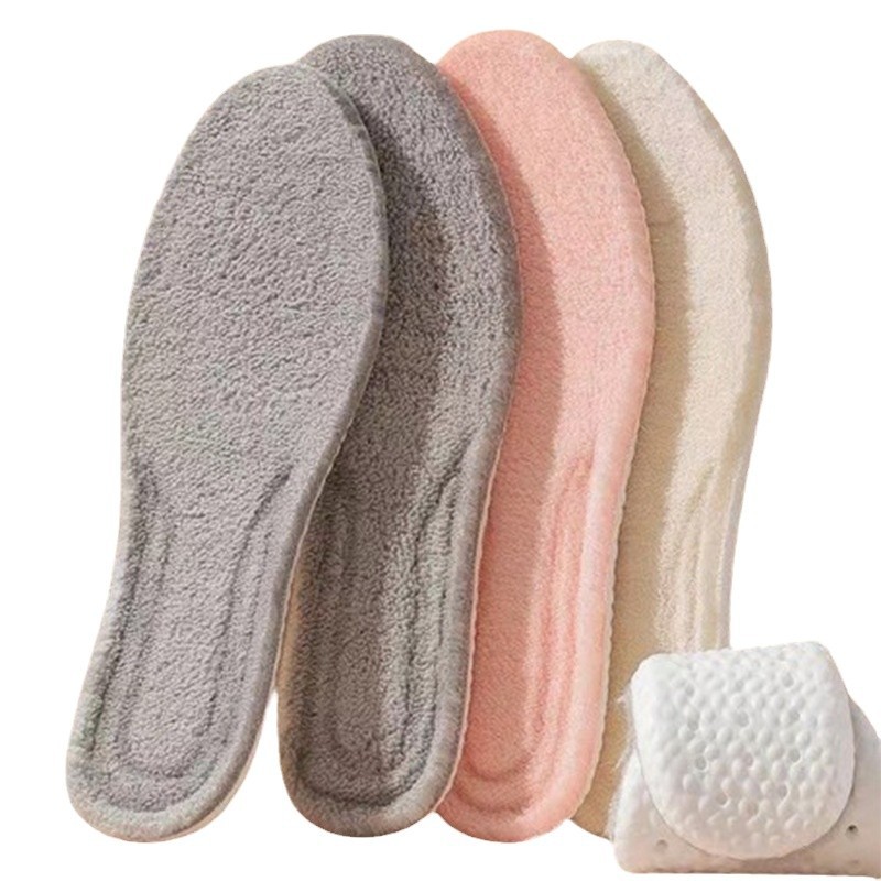 Plantilla de invierno de terciopelo grueso plantilla de zapatos no congela pie pie sensación de mierda plantilla de zapatos transpirable antiolor absorción de sudor plantilla de zapatos deportivos
