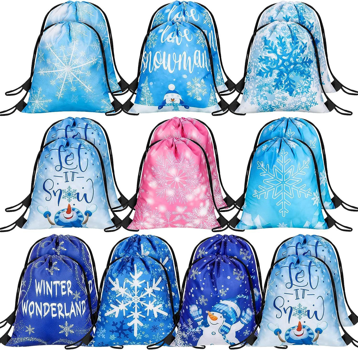 冰雪一双肩抽绳背包袋子冰雪奇缘便携收纳袋涤纶手提抽绳袋束口袋