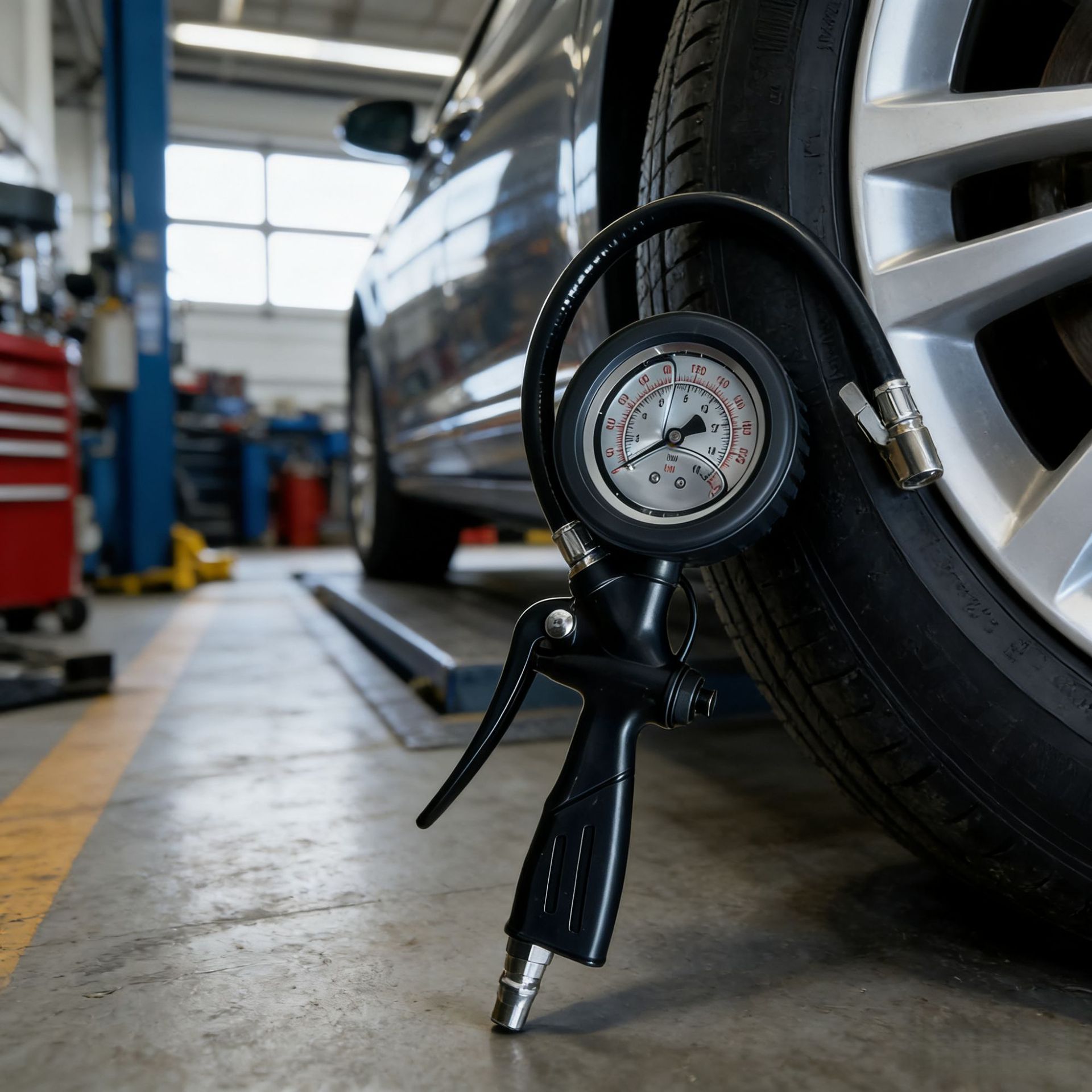 High-precision oil-immersed pointer tire pressure gauge for cars, tire pressure measuring gauge, inflatable tire pressure gun, tire inflating gun