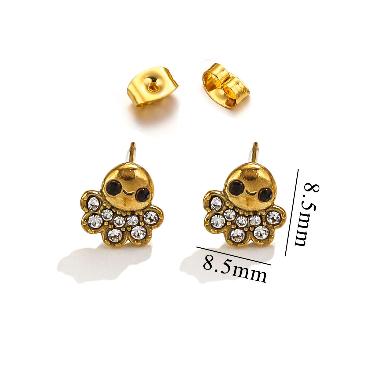 Acero inoxidable Moda europea y americana Personalidad Pendientes retro desgastados Luna Estrella Amor Rayo Pendientes de diamantes Acero de titanio