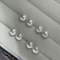4-13MM пресноводные эдисон жемчужные серьги круглые зеркальный свет высокое качество белый жемчуг гвозди серьги