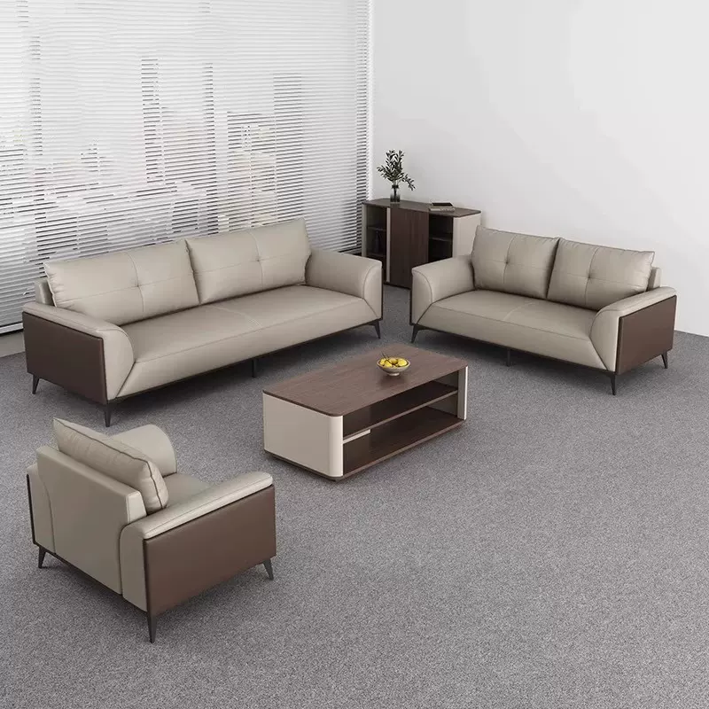 办公沙发茶几组合简约现代办公室接待会客沙发办公家具配套