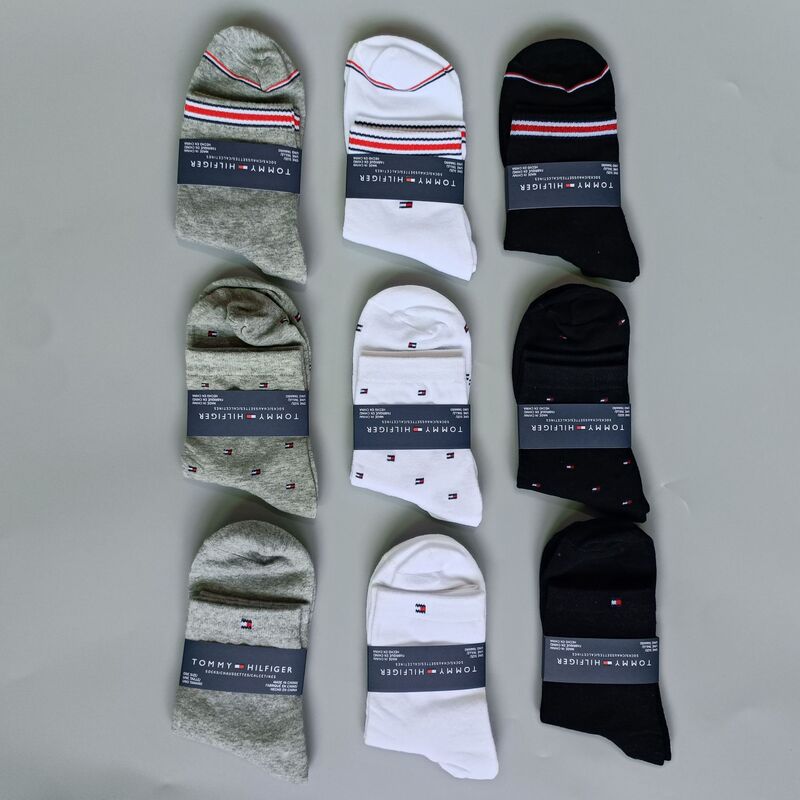 Thin Export Tommy Socks, Mid-Calf Socks for Men and Women, Couple Cotton Socks, Breathable and Sweat-Absorbent Casual Cotton Socks