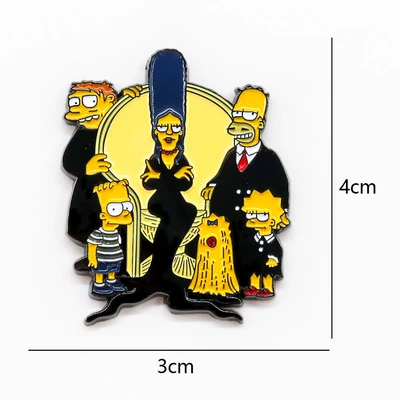 Simpsons Family Cartoon Brooch Enamel Pin Metal Badge Backpack Decoration (Yaxa sancaqları) - 1e-8-1-3