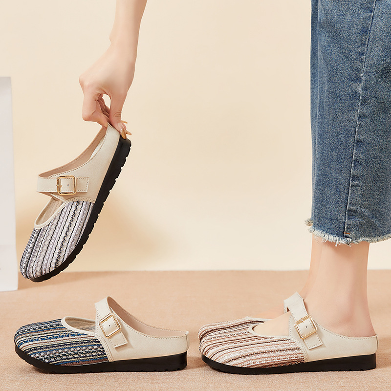 Zapatos de mujer con suela blanda que no cansan tus pies, nuevo estilo de verano, antideslizantes, resistentes al desgaste, sandalias exteriores de malla transpirable, zapatos informales de moda
