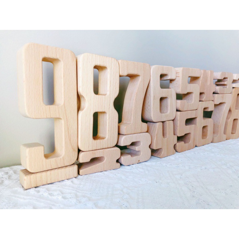 Bloques de construcción digitales de haya de grano grande para niños personalizados