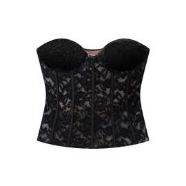 亚马逊批发秋冬新款女装百搭天鹅绒带托圈露肩抹胸塑身衣1223643