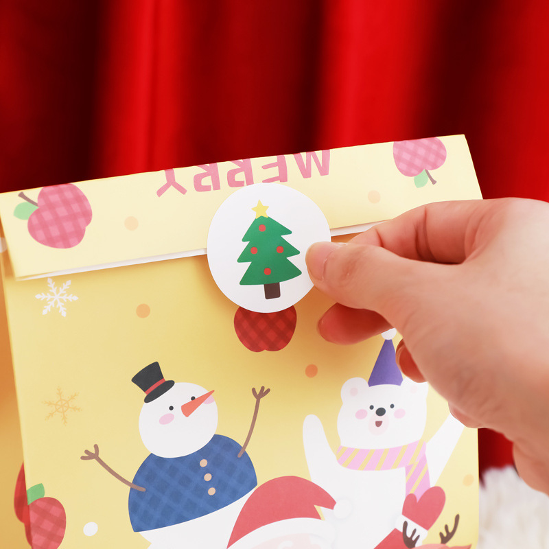 Navidad dibujos animados creativo lindo bolsa de regalo vacaciones regalo de cumpleaños caramelo caja de frutas caja de manzana bolsa de papel