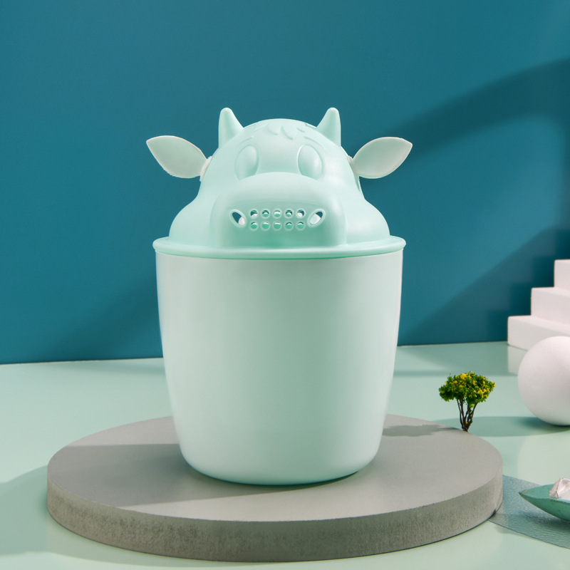 Baby shower cup for children, infant baby shower head cup, wholesale supplier for mother and baby products, cow-shaped shower cup