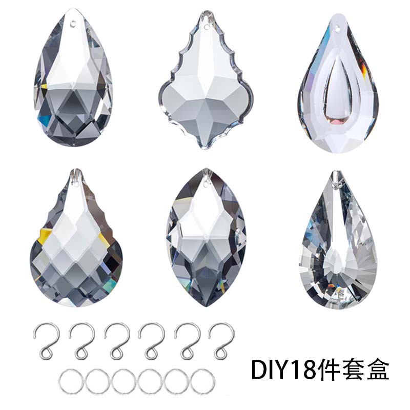 跨境temu热销透明水晶风铃挂件吊坠阳光捕手灯装饰材料批发圣诞树