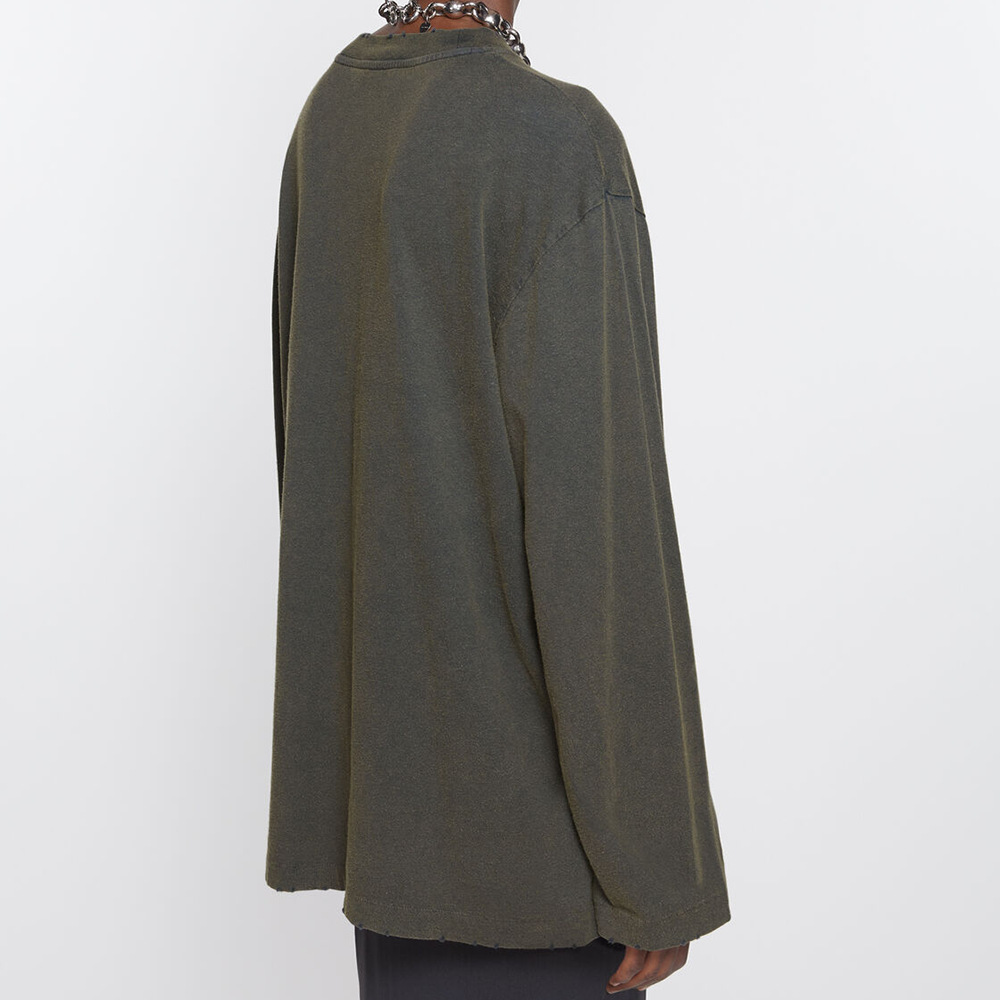 Alta versión de la marca de marea AC agua de lavado hace cuero viejo bordado LOGO de manga larga pareja relajada hombre y mujer casual