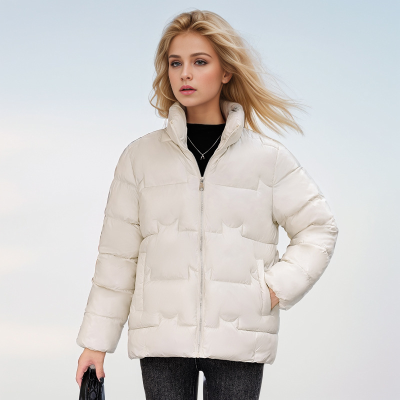Veste courte en coton chaud ample et épaisse à la mode pour femme, style haut de gamme 2024_voghion.com