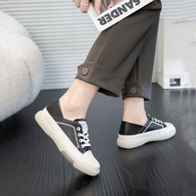 现货【加外箱】松紧带懒人小白鞋女两穿牛筋底软面头层牛皮小单鞋