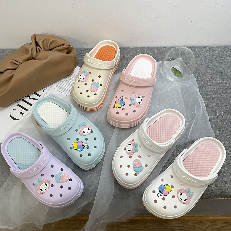 Eva Hole zapatos de verano lindo vestido de chicas mareas de corazón enfermeras antideslizantes bolsa de trabajo zapatillas de playa al por mayor