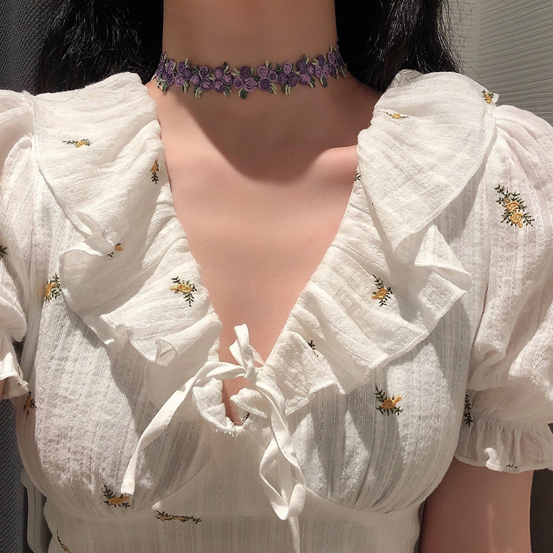 Pastoral Flower Alloy Choker Wholesale display picture 6
