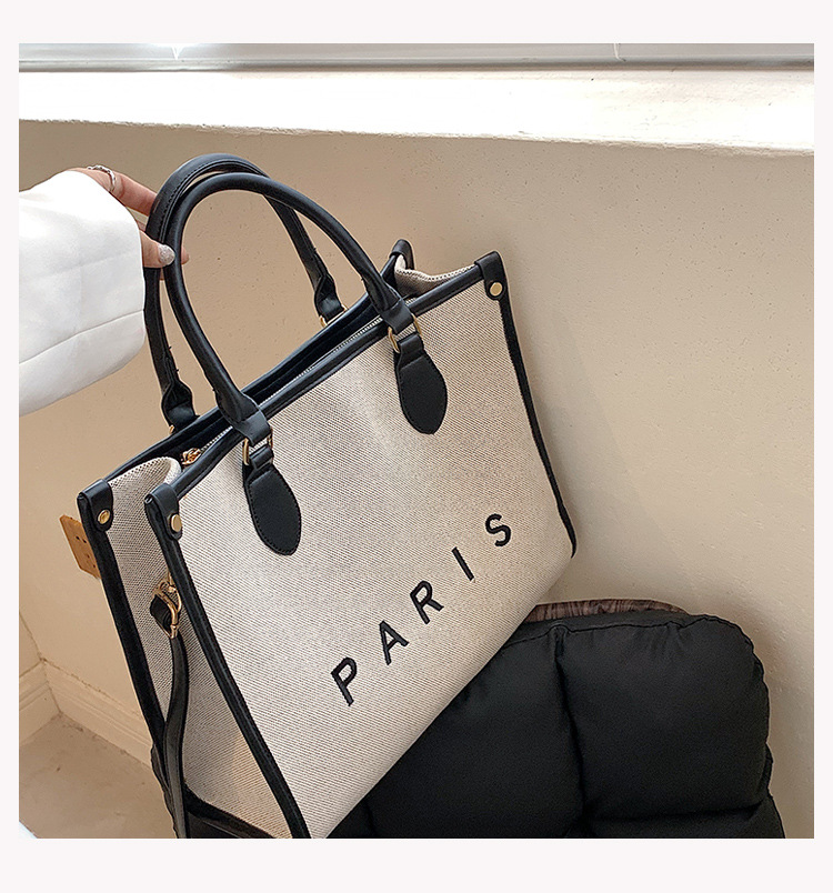 Nihaojewelry Wholesale Fashion Letter Paris Large Capacity Tote Bag display picture 88