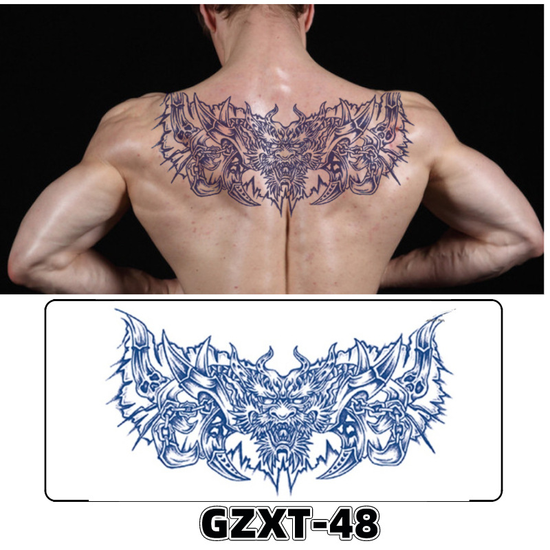 Pegatinas de tatuaje de jugo de pecho de flores pegatinas de tatuaje de hierbas de brazo grande de flores sudor impermeable media hoja alas de flores pegatinas de tatuaje al por mayor