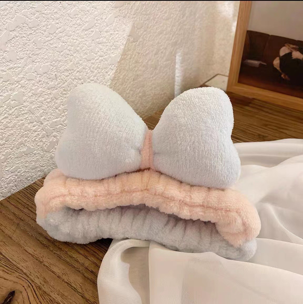 Lavado de la cara banda de pelo de moda femenina Coreana Red diadema roja estudiante dulce Linda máscara de maquillaje banda de pelo horquilla