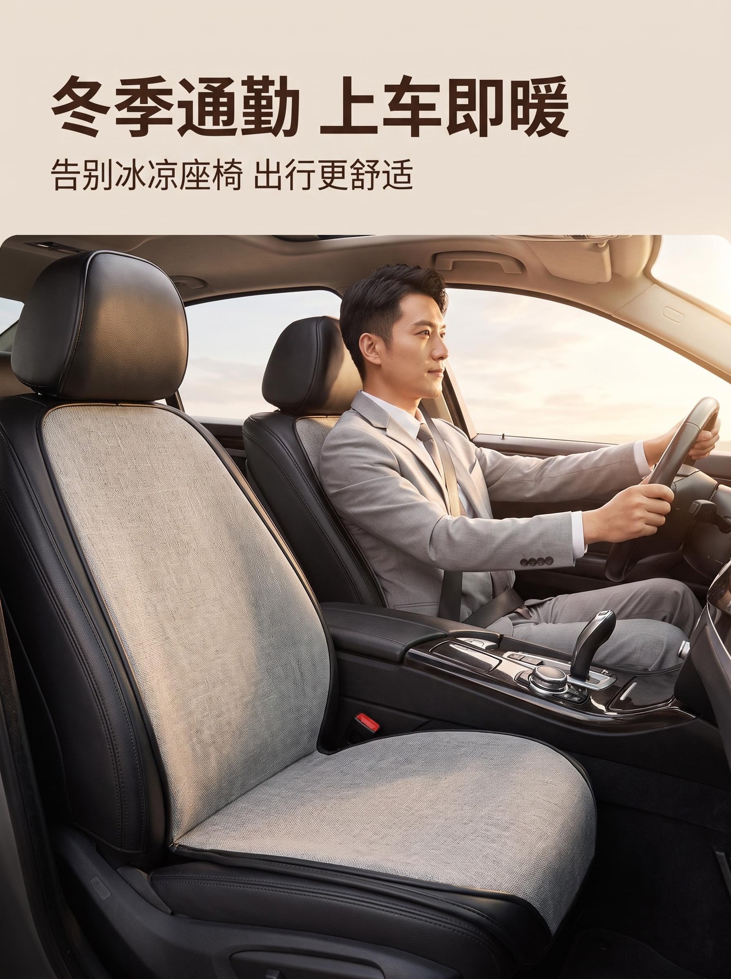 Car seat heating pad, 12V/24V universal, electric heating pad for seats, winter warming, three temperature settings, and timer function