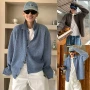 秋冬跨境翻领休闲开衫