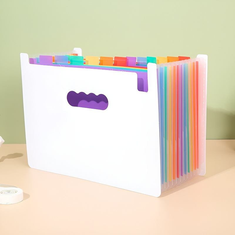 Oficina estudiantil 24 capa 37 capa PP paquete de órgano multicapa paquete de documentos de prueba de color carpeta de escritorio marco de acabado