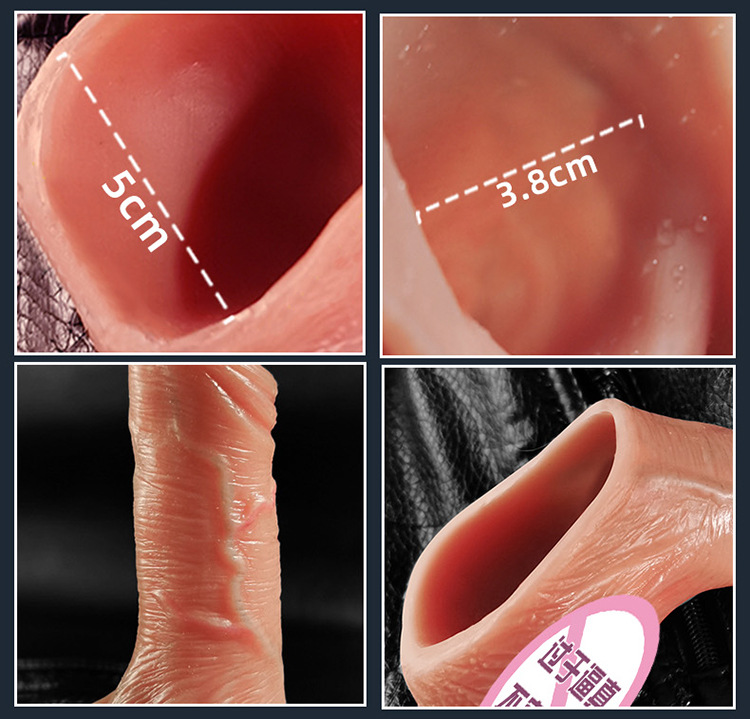 Men’s Wearable Hollow Silicone Penis Sleeve, Long Thickening Design, Adult Sex Toy — detail image 38