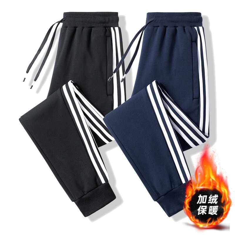 Algodón puro de cuatro colores L - 8XL grasa 95 algodón 2023 nuevo otoño y invierno para hombres tres barras sueltas y veludo