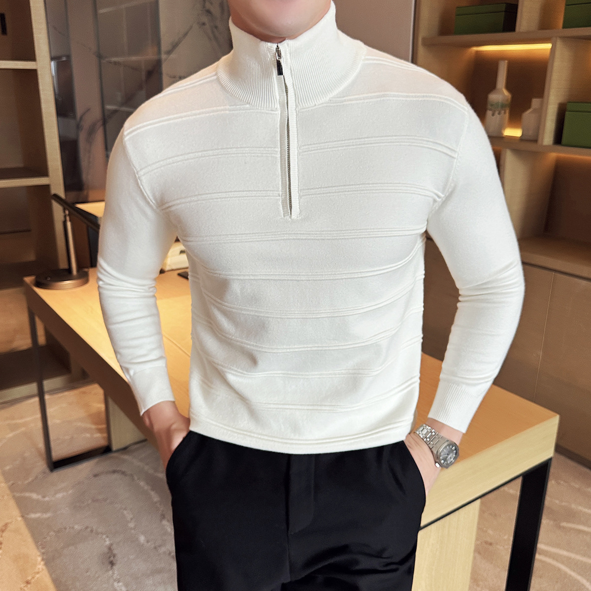 Design sweater with zipper