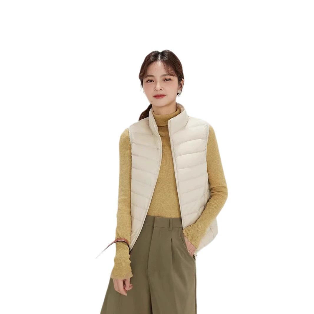 Demi-season down jacket for leisure with down, fashionable vest, thin tank top