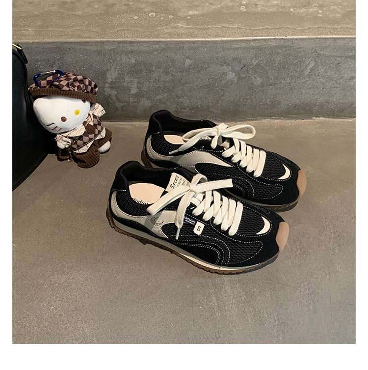 Giày sneaker nữ da bò lưới thân thấp dây buộc gót ẩn 6 cm — Đen (Gót ẩn 6CM) - Còn hàng, Đỏ (Gót ẩn 6CM) - Còn hàng chi tiết 26