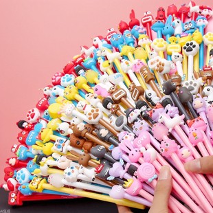 Girl's heart cute cartoon gel pen needle tube head 0.5mm black carbon water pen sign pen student pen wholesale