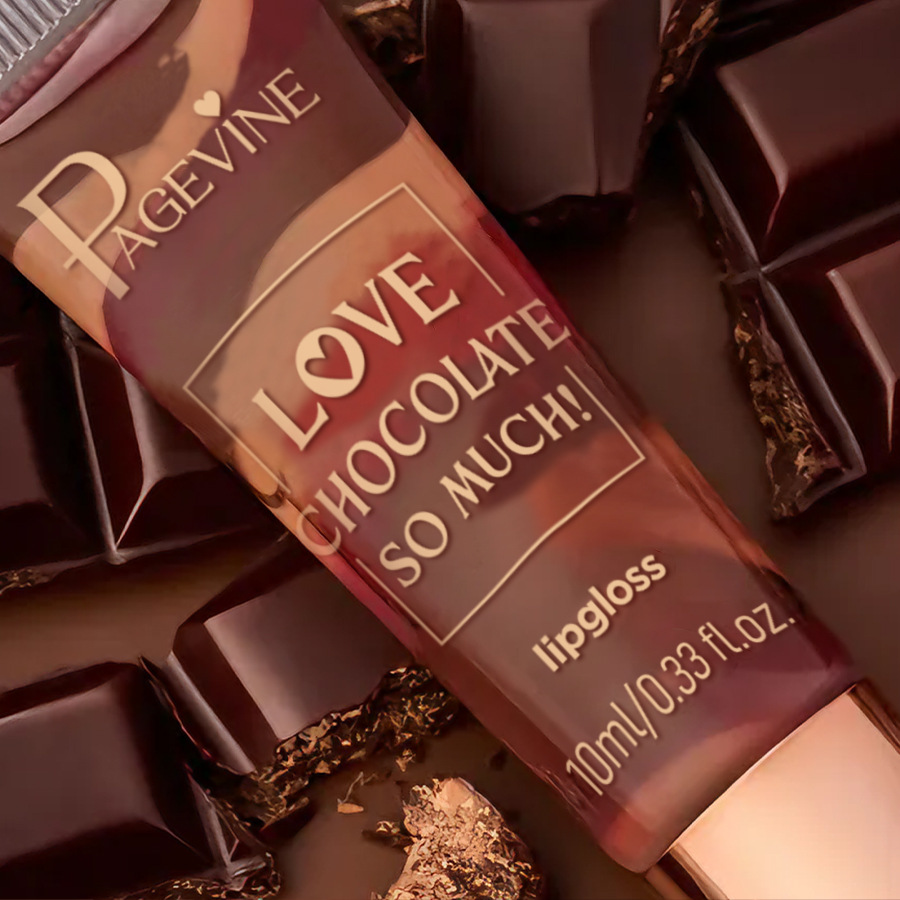 Brillo labial de chocolate PAGE VINE para comercio exterior, bálsamo labial hidratante con efecto agua, aceite voluminizador de labios, bálsamo labial hidratante transfronterizo.