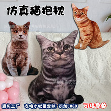 创意仿真3d立体虎纹猫咪公仔抱枕喵星人玩偶生日礼物一件代发批发