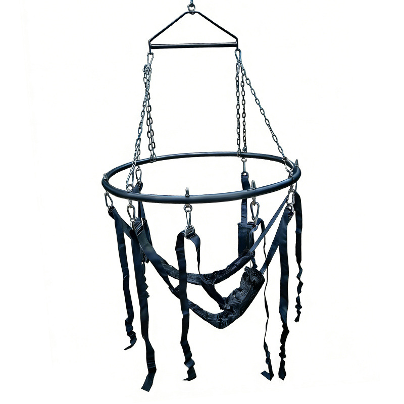SM Couples Swing Chair with Metal Tripod and Leather Seat for Adult Bondage Play — detail image 31